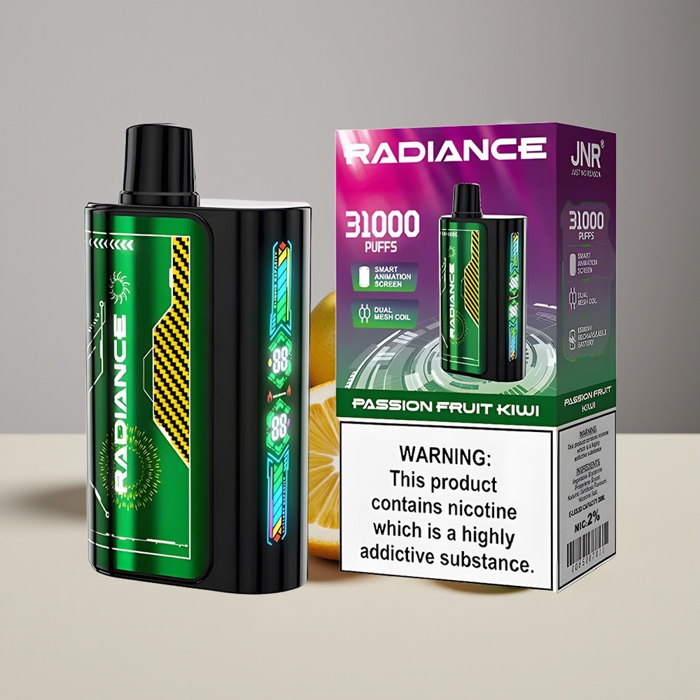 JNR Radiance 31000 Puffs Engros Danmark 950 mAh Opladelig Passionsfrugt Kiwi