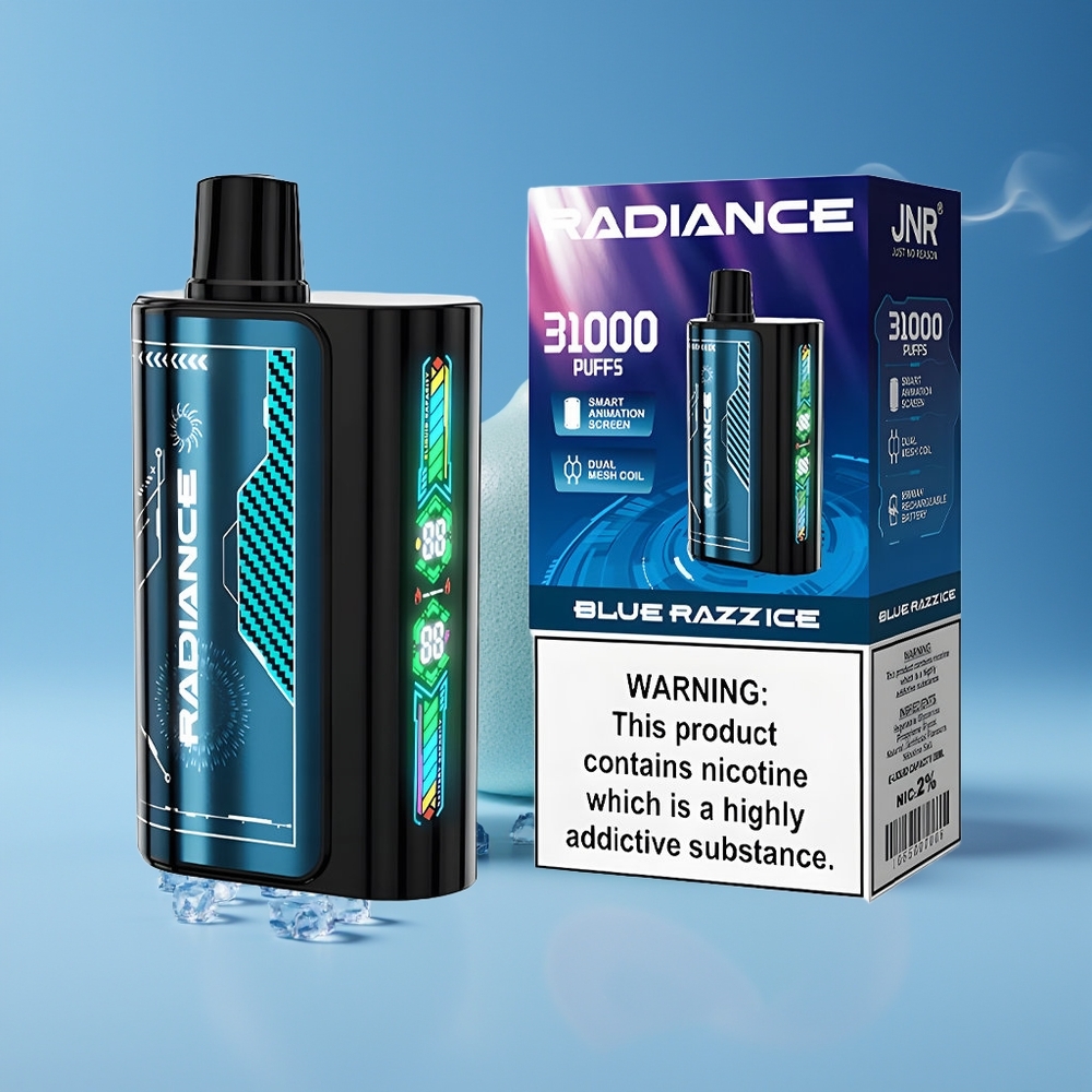 JNR Radiance 31000 Puffs Engros Danmark Dual Mesh Coil Blå Hindbær Is
