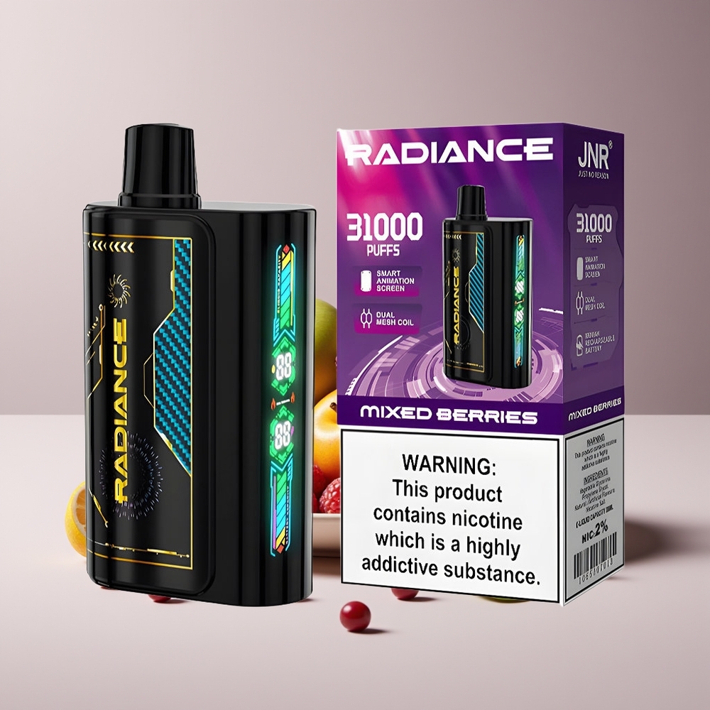 JNR Radiance 31000 Puffs Engros Danmark Dual Mesh Coil Blandede Bær
