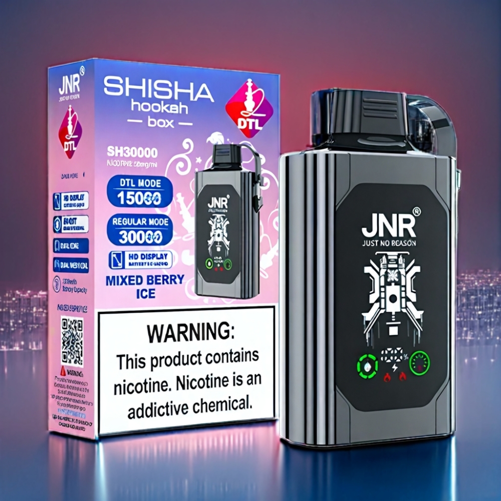 JNR Shisha Box 20500 Puffs Blandet Bær Is Med 1000mAh Engros Danmark