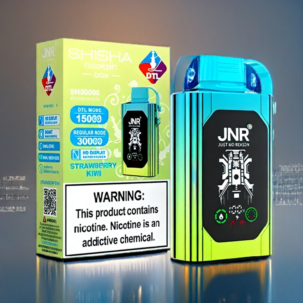 JNR Shisha Box 20500 Puffs Jordbær Kiwi 1000mAh Engros Danmark