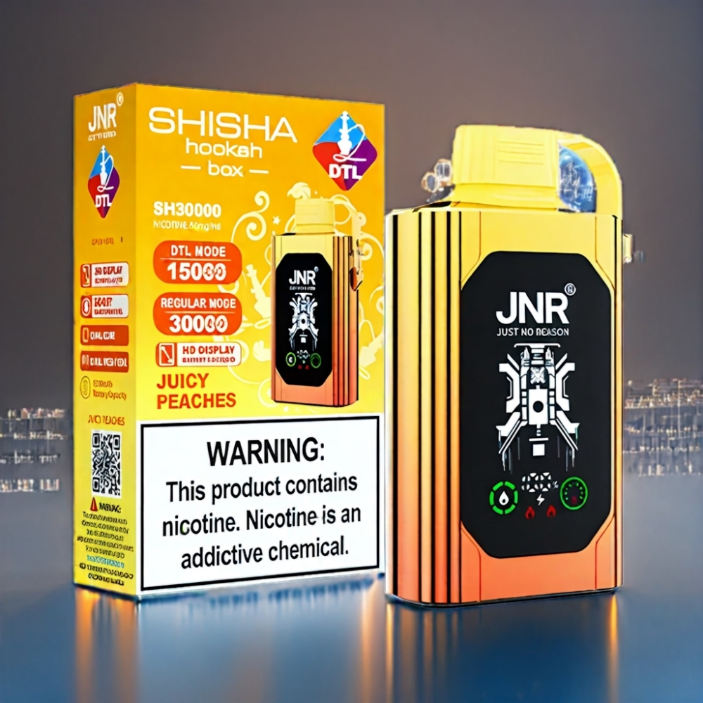 JNR Shisha Box 20500 Puffs Saftige Ferskener Dual Mesh Coil Engros Danmark
