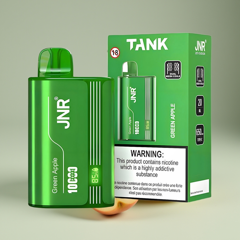 JNR Tank 10000 Puffs Engros Danmark Omløbstilpasning Grøn Æble Fersken Pære