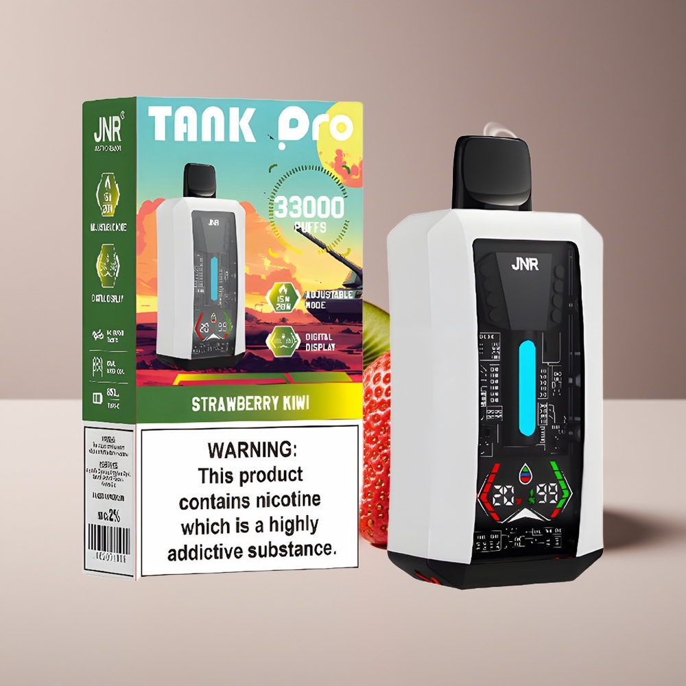 JNR Tank Pro 33000 Puffs Digital Display Engros Danmark Jordbær Kiwi
