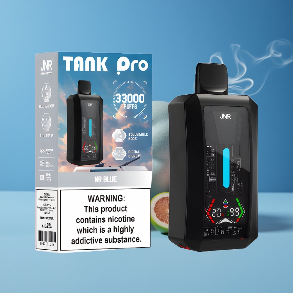 JNR Tank Pro 33000 Puffs Digital Display Engros Danmark Mr Blå