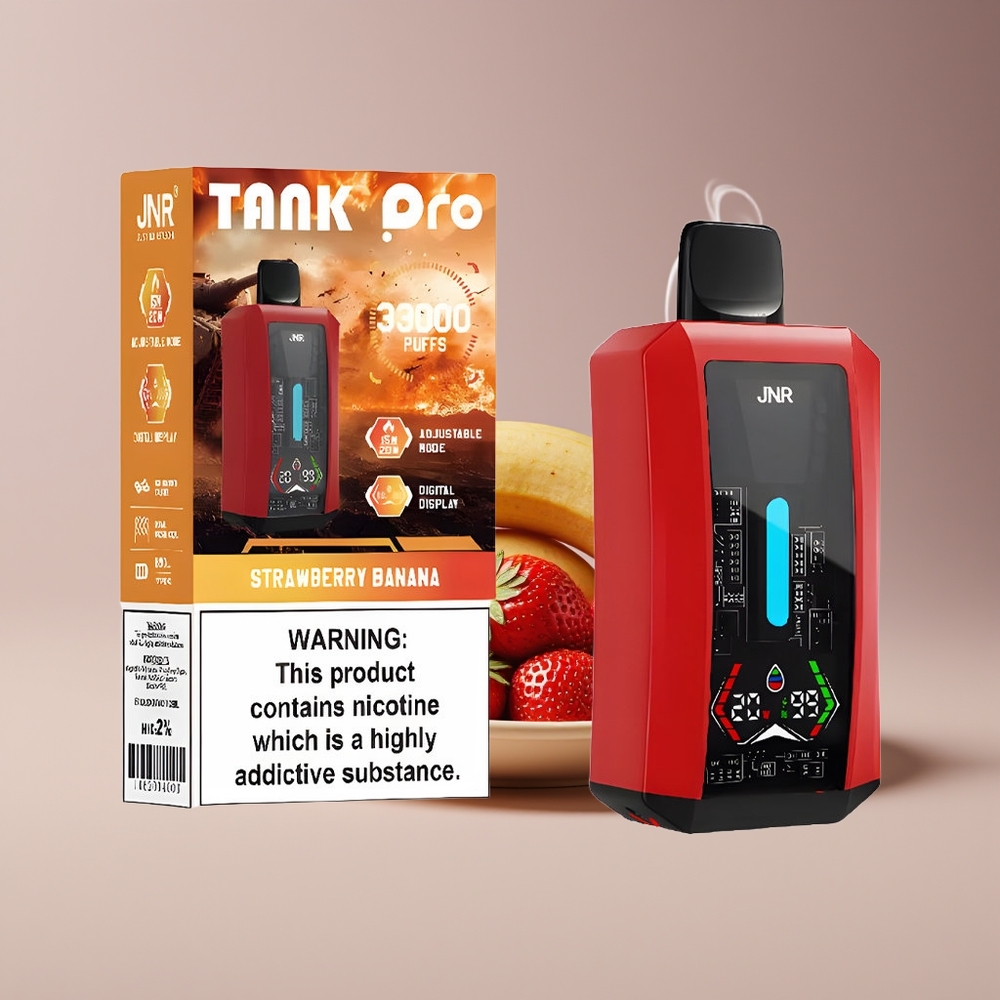 JNR Tank Pro 33000 Puffs Dual Mesh Engros Danmark Jordbær Banan