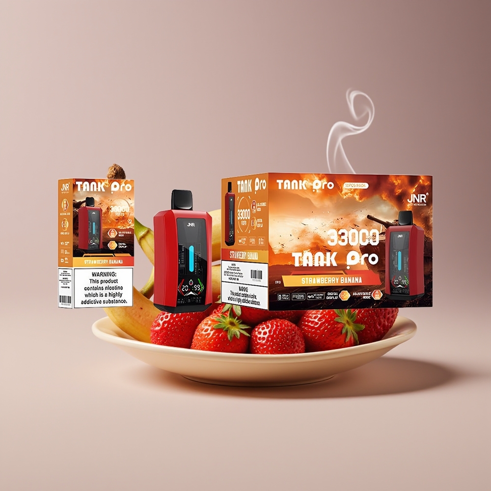 JNR Tank Pro 33000 Puffs Dual Mesh Engros Danmark Jordbær Banan