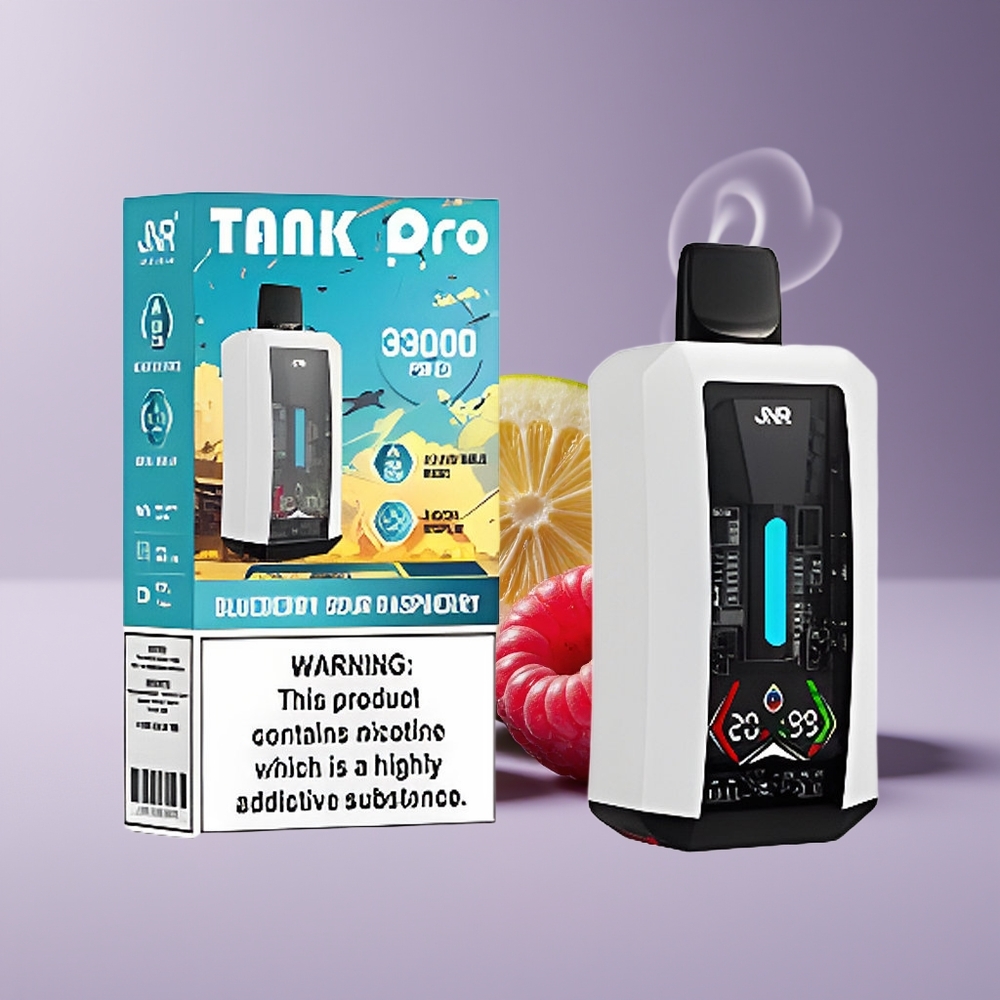 JNR Tank Pro 33000 Puffs Engros Danmark Digital Display Blåbær Sur Hindbær