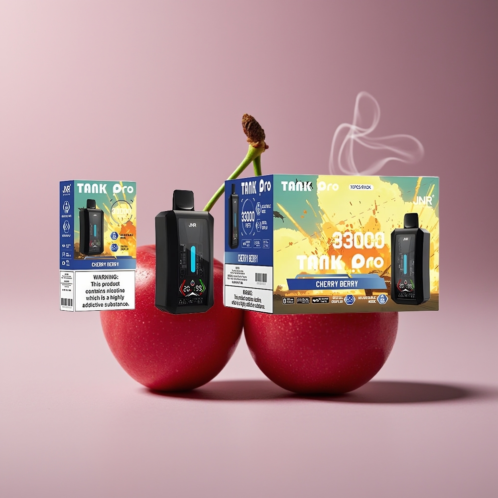 JNR Tank Pro 33000 Puffs Engros Danmark Digital Display Kirsebær Bær