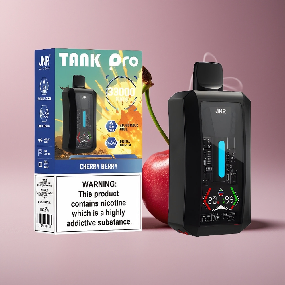 JNR Tank Pro 33000 Puffs Engros Danmark Digital Display Kirsebær Bær