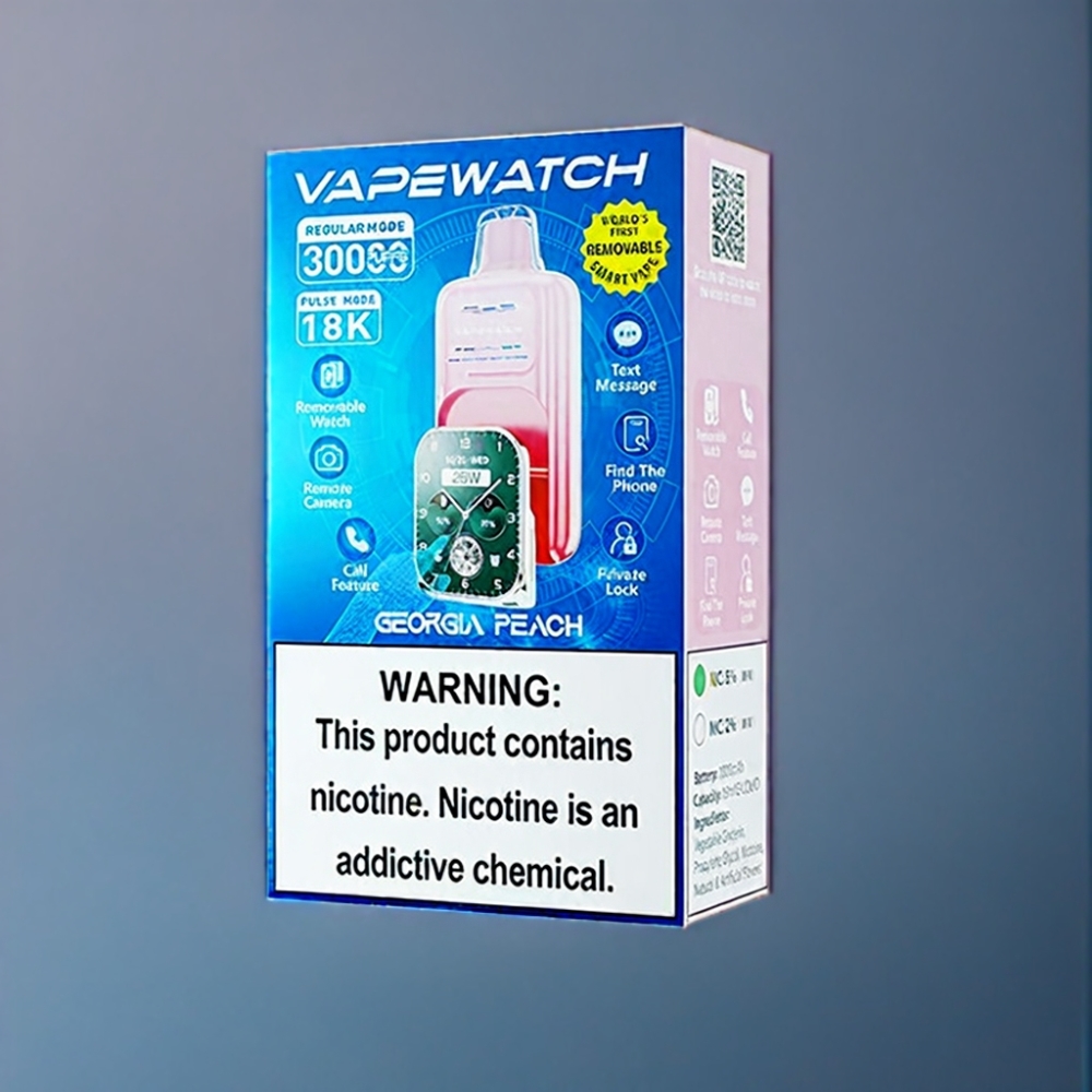JNR Vape Watch 30000 Puffs Georgisk Fersken 1000mAh Engros Danmark