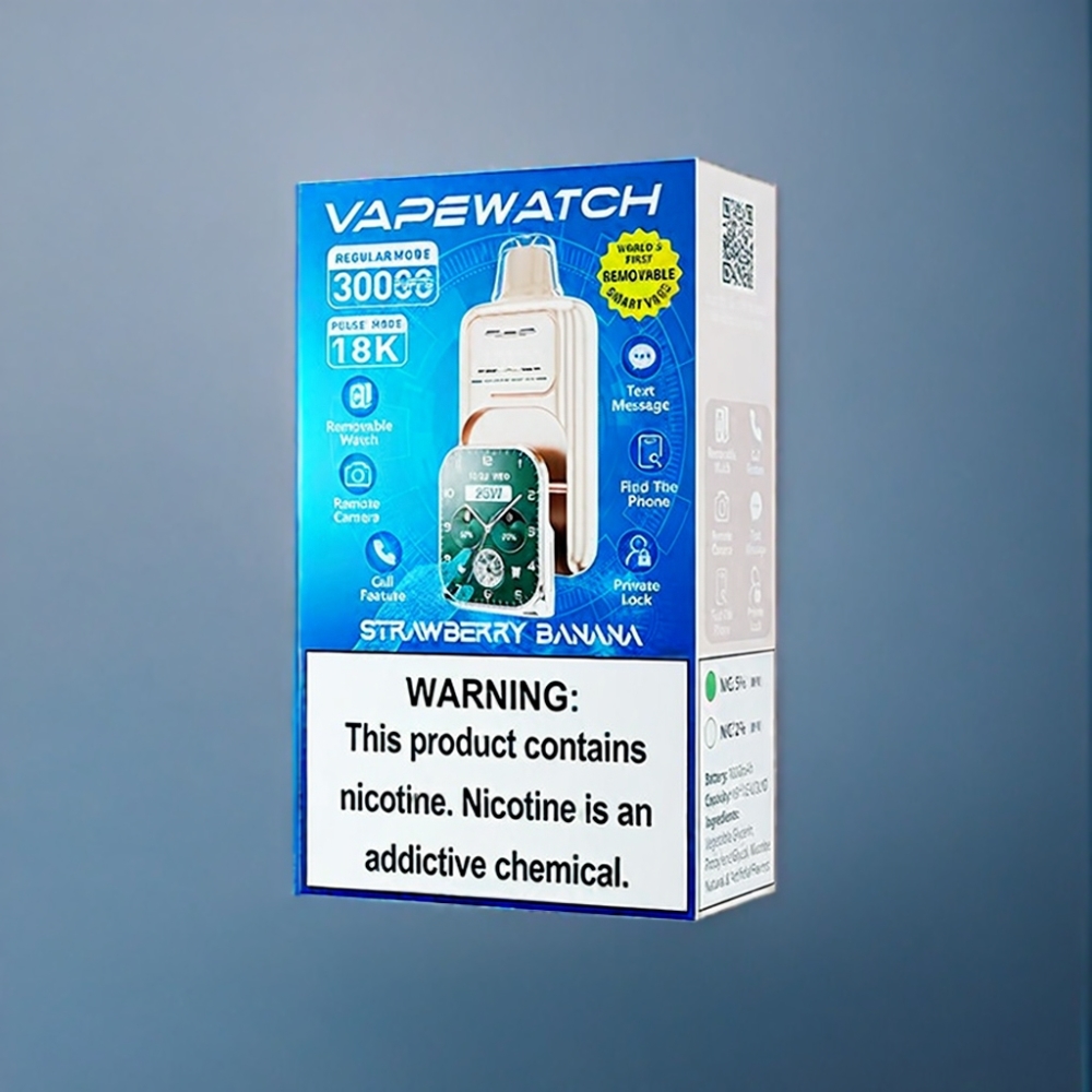 JNR Vape Watch 30000 Puffs Jordbær Banan 1000mAh Engros Danmark