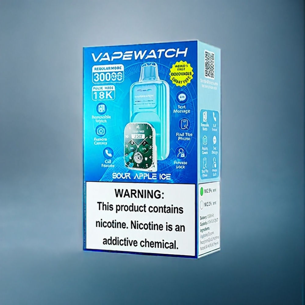 JNR Vape Watch 30000 Puffs Suret Æble Is 1000mAh Engros Danmark