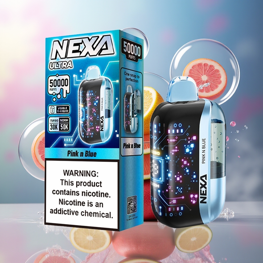 NEXA Ultra 50000 Puffs 0.9ohm Dual Mesh Coils Engros Danmark Pink Blå