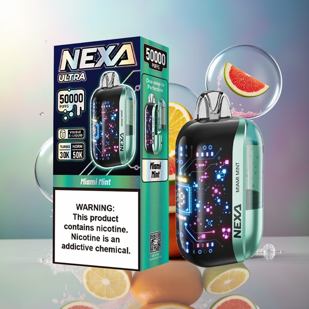 NEXA Ultra 50000 Puffs 0.9ohm Dual Mesh Miami Mynte Engros Danmark