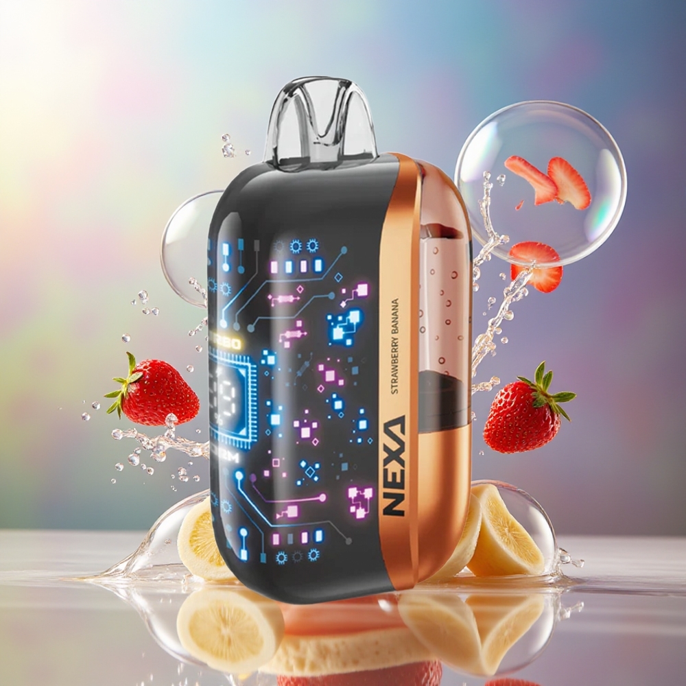 NEXA Ultra 50000 Puffs 20ml Jordbær Banan Engros Danmark
