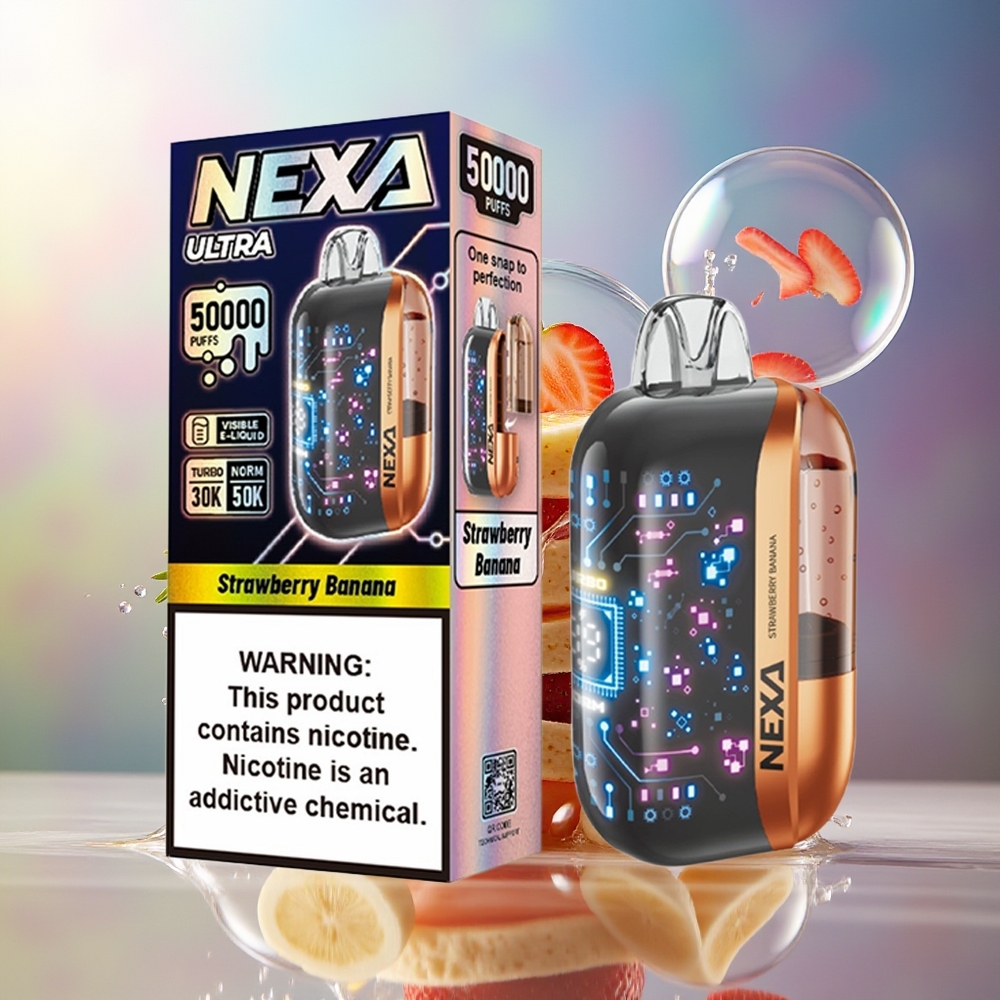 NEXA Ultra 50000 Puffs 20ml Jordbær Banan Engros Danmark