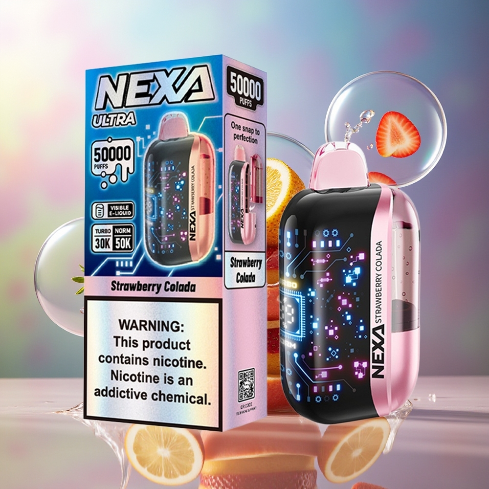NEXA Ultra 50000 Puffs 20ml Jordbær Colada Engros Danmark