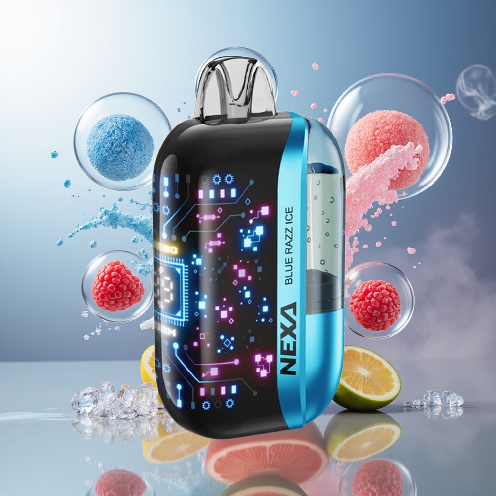 NEXA Ultra 50000 Puffs 5% Blå Hindbær Is Engros Danmark 800mah
