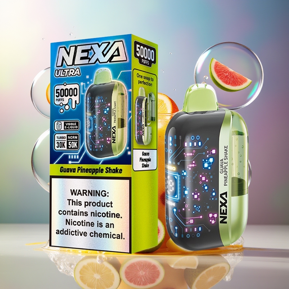 NEXA Ultra 50000 Puffs Guava Ananas Shake 3d Buet Skærm Engros Danmark