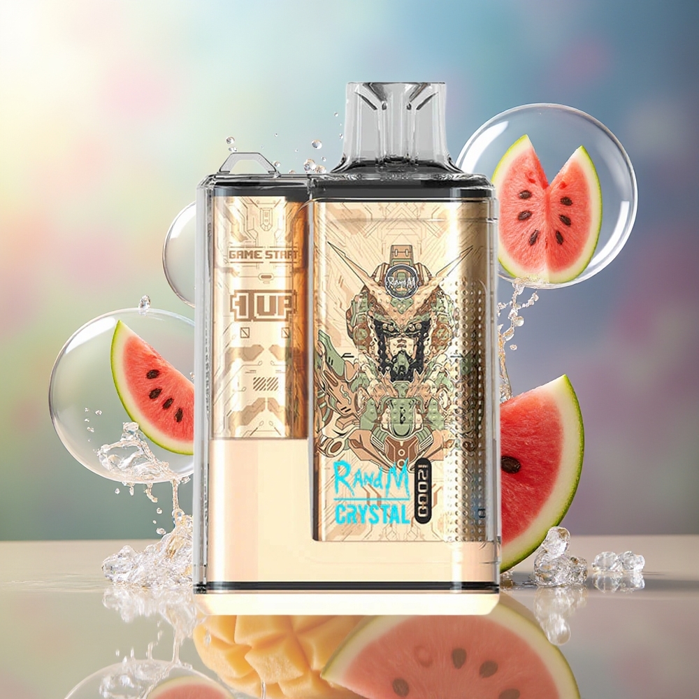 RandM Fumot Crystal 12000 Puffs Engros Danmark Type-C Port Fersken Mango Vandmelon