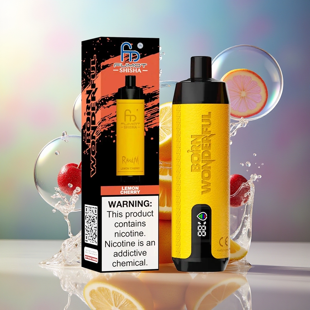 RandM Fumot Shisha 10000 Puffs Engros Danmark 0.6ohm Citron Kirsebær