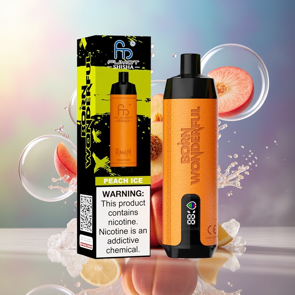 RandM Fumot Shisha 10000 Puffs Engros Danmark Type-C Port Fersken Is