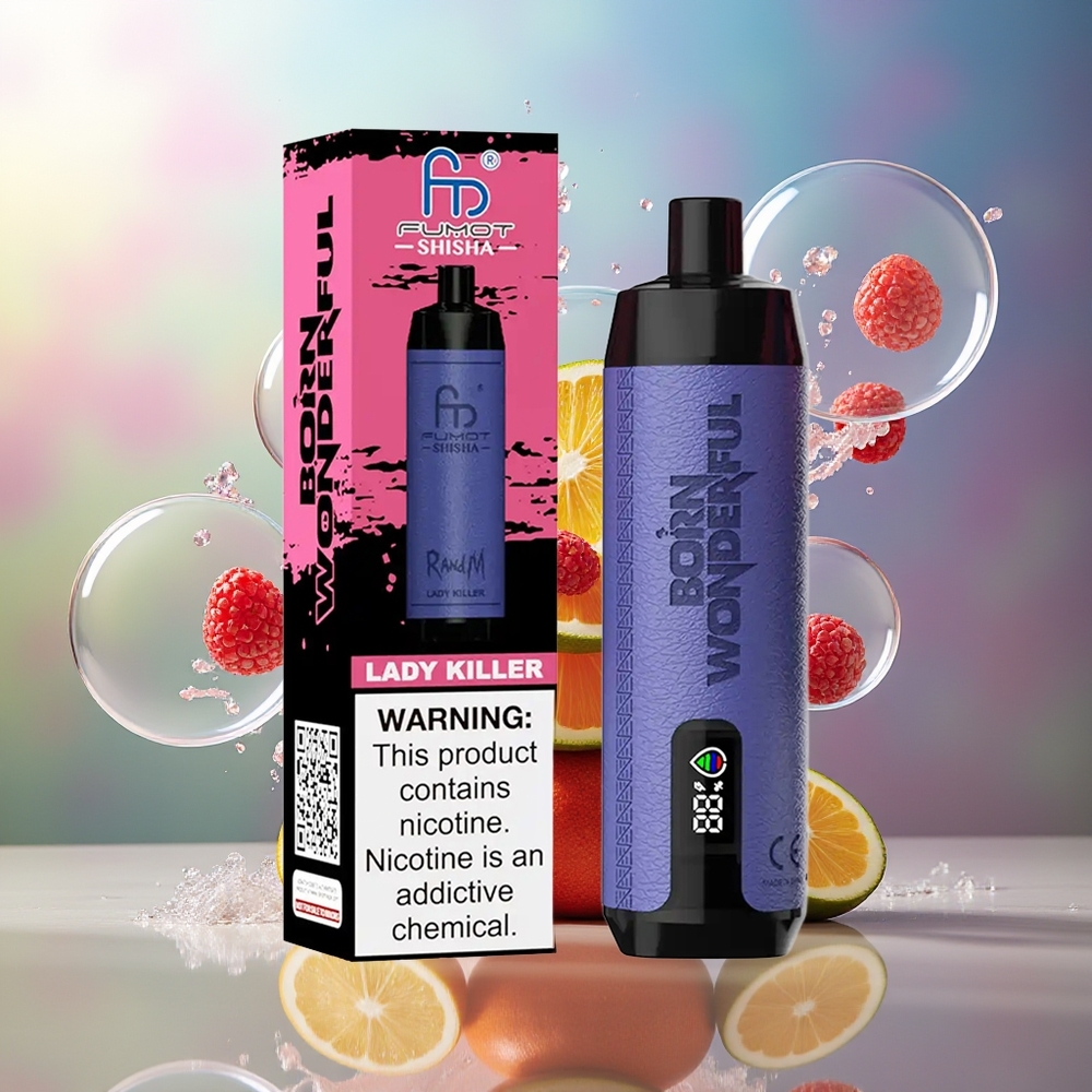 RandM Fumot Shisha 10000 Puffs Engros Danmark Type-C Port Lady Killer