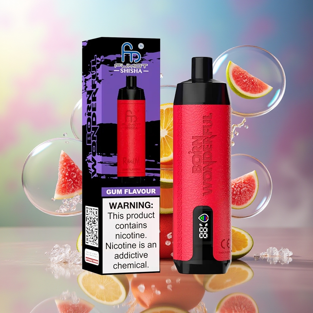 RandM Fumot Shisha 10000 Puffs Engros Danmark Type-C Tyggummi Aroma