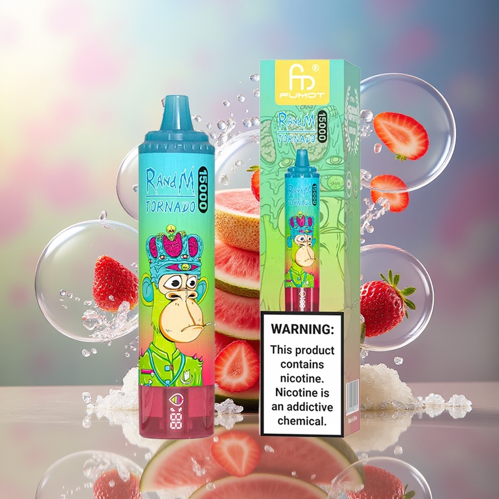 RandM Fumot Tornado 15000 Puffs 25ml Engros Danmark Jordbær Vandmelon