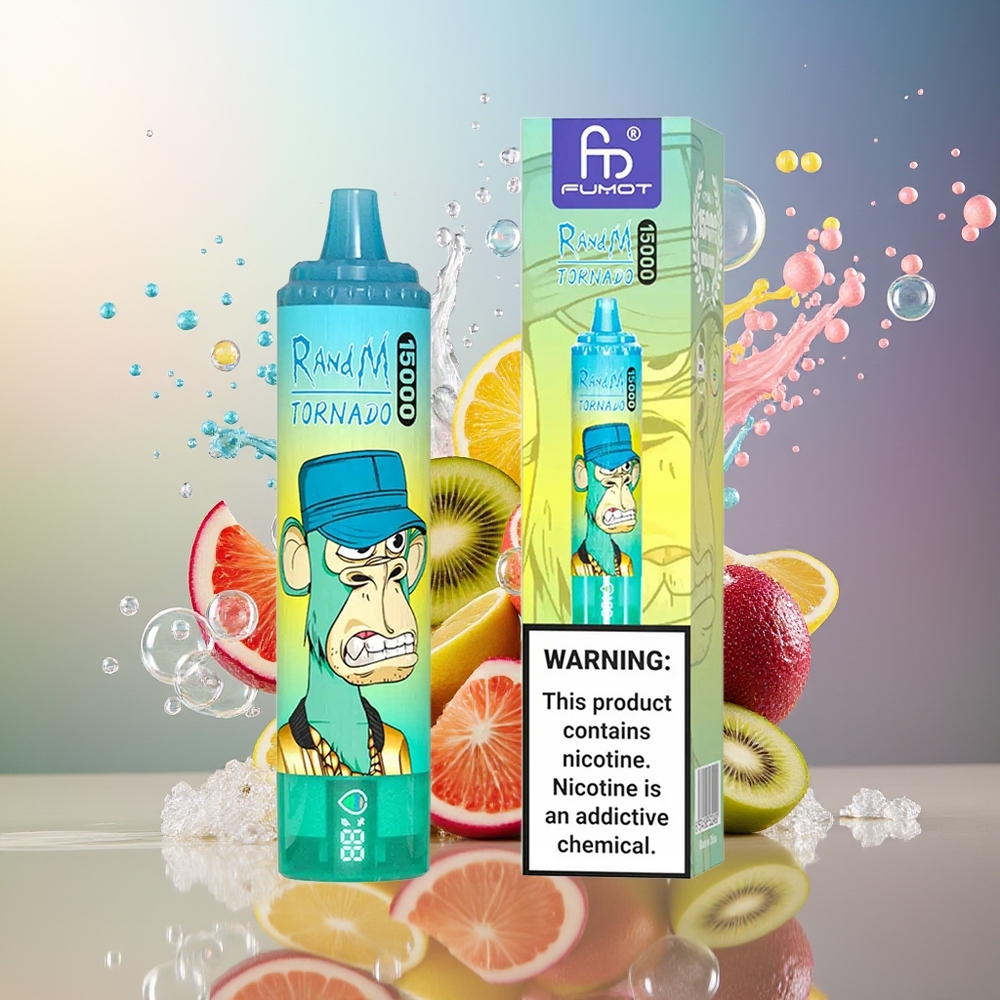 RandM Fumot Tornado 15000 Puffs 25ml Engros Danmark Kiwi Passionsfrugt Guava