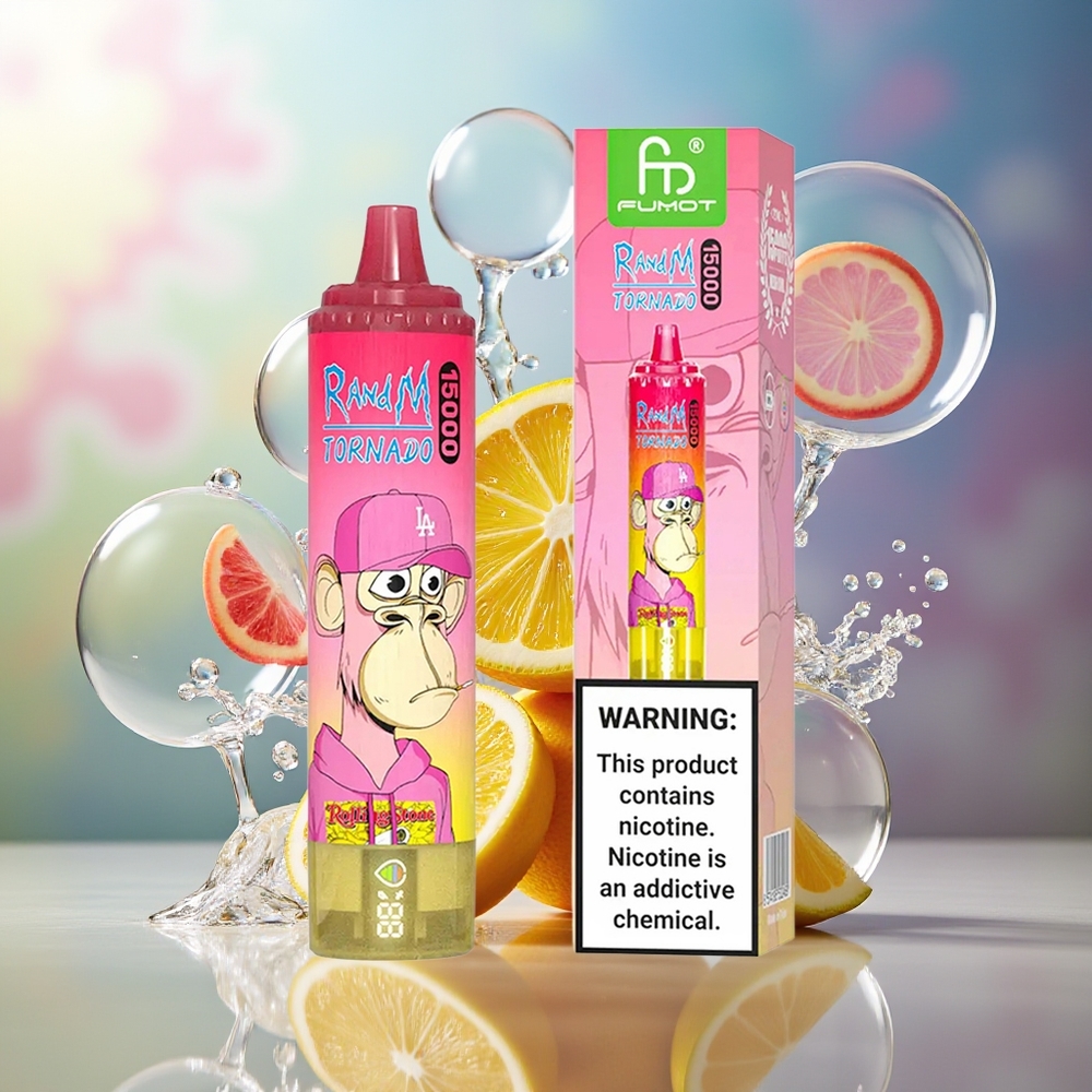 RandM Fumot Tornado 15000 Puffs Engros Danmark 25ml Citron Engangsdamp