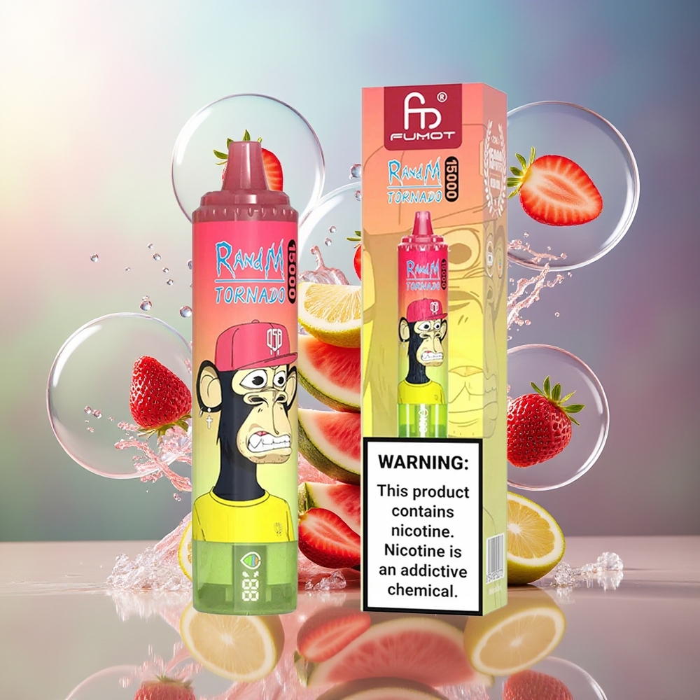 RandM Fumot Tornado 15000 Puffs Engros Danmark 25ml Jordbær Vandmelon Lemonade