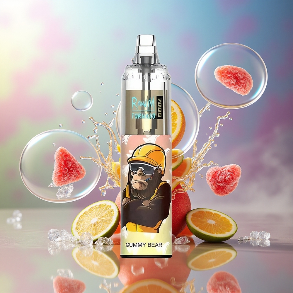 RandM Fumot Tornado 7000 Puffs 14 ML Engros Danmark Gummibjørn