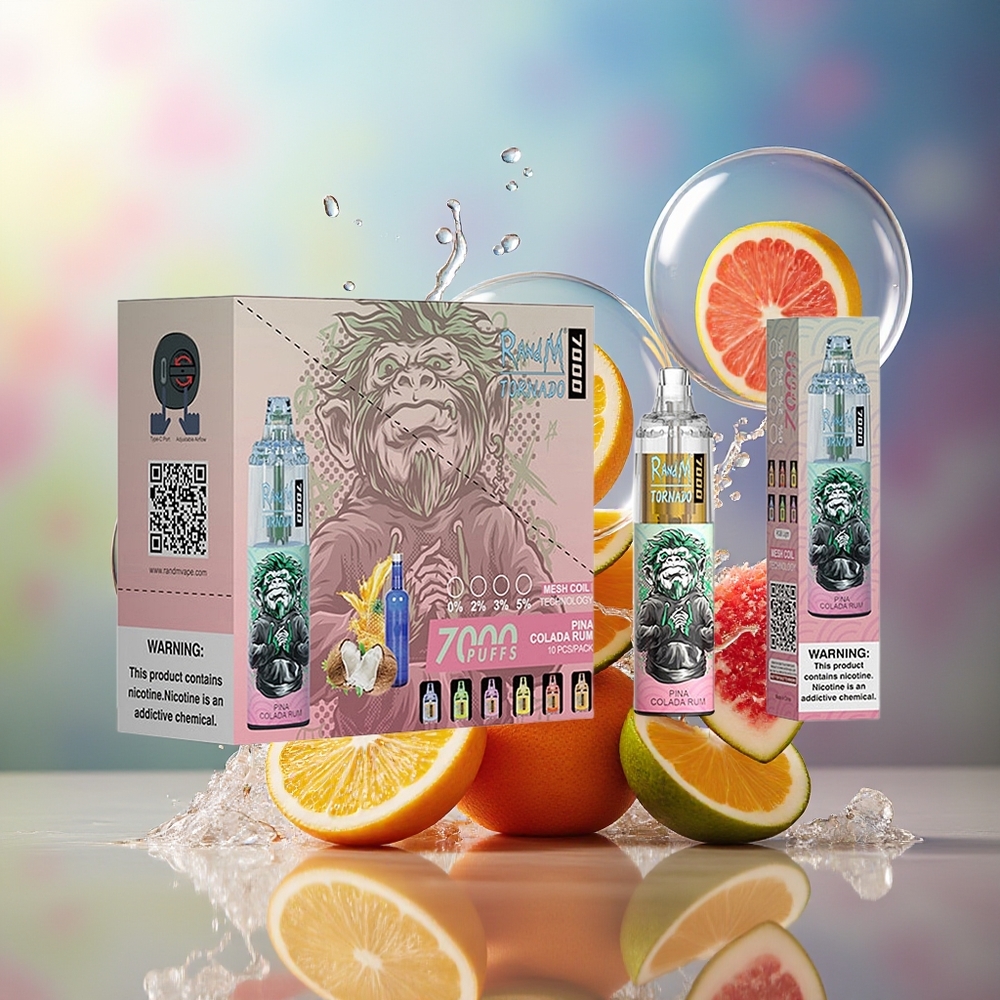RandM Fumot Tornado 7000 Pust 14 ML Engros Danmark Pina Colada Rom
