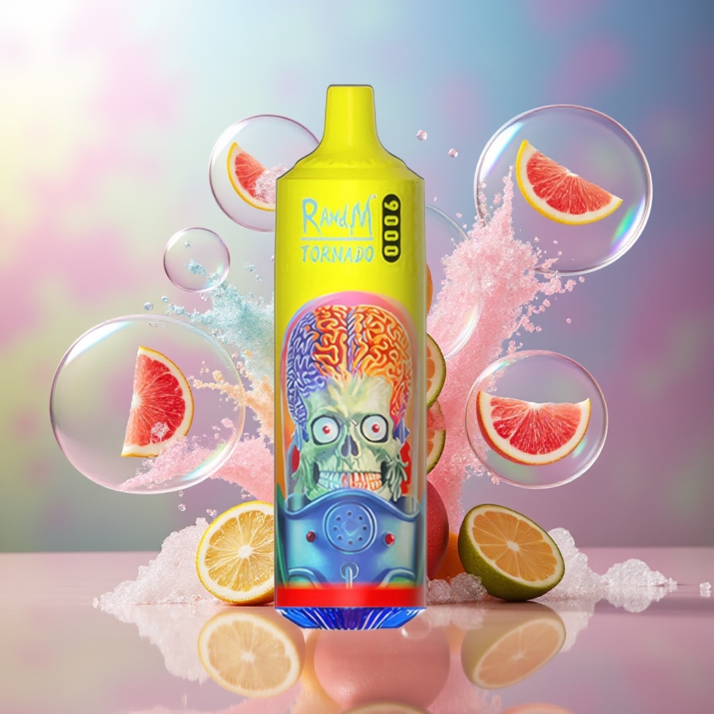 RandM Fumot Tornado 9000 Puffs 18 mL Pink Lemonade Engros Danmark