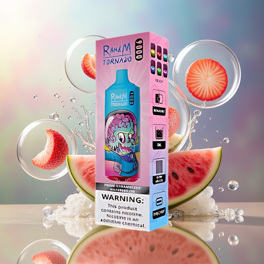 RandM Fumot Tornado 9000 Puffs Engros Danmark Prime Jordbær Vandmelon