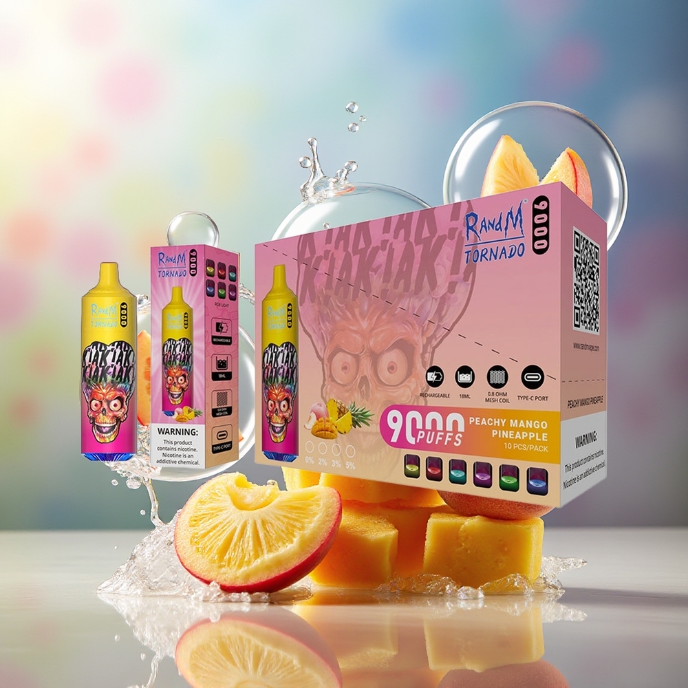 RandM Fumot Tornado 9000 Puffs Fersken Mango Ananas Engros Danmark