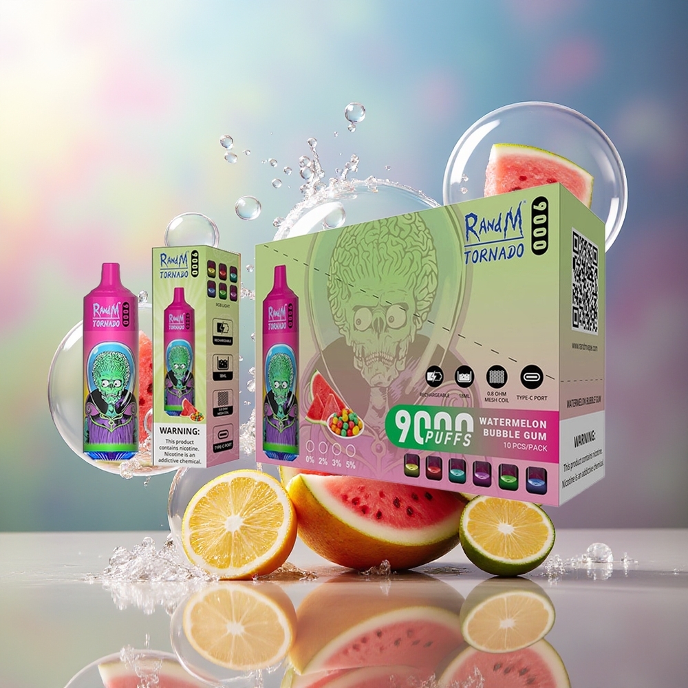 RandM Fumot Tornado 9000 Puffs Vandmelon Bubblegum Engros Danmark