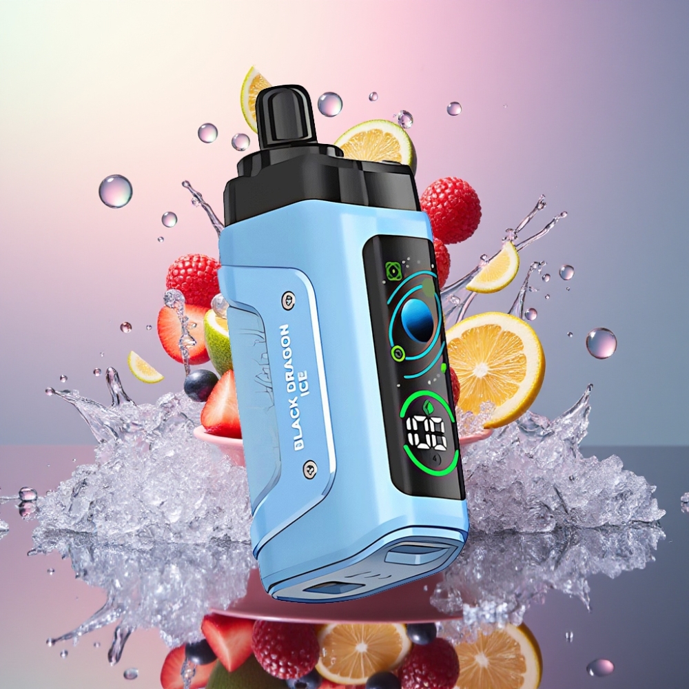 Razz Bar 45000 Puffs Engros Danmark Sort Drage Is 1.0 Ohm Mesh Coil