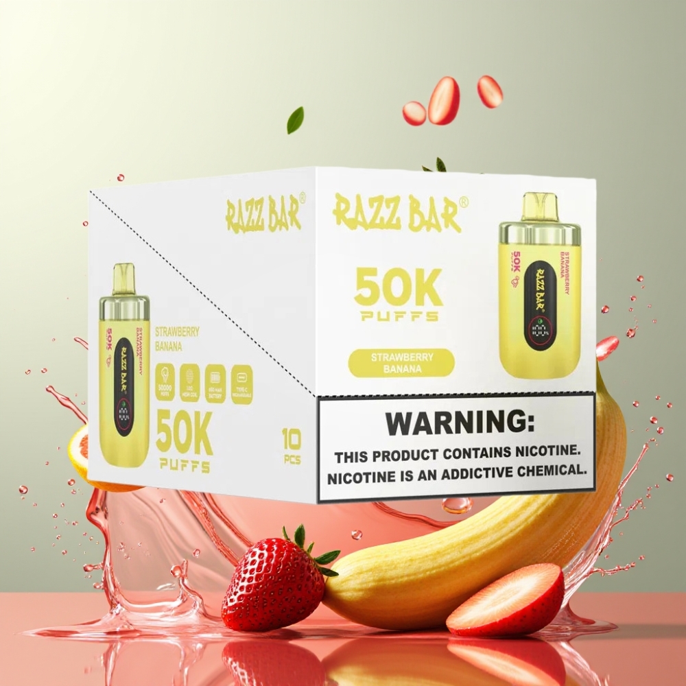 Razz Bar 50K Puffs Engros Danmark Type-C Jordbær Banan