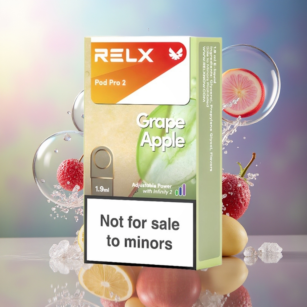 RELX Pod Pro 2 3% Nikotin 600 puff Engros Danmark Drue Æble