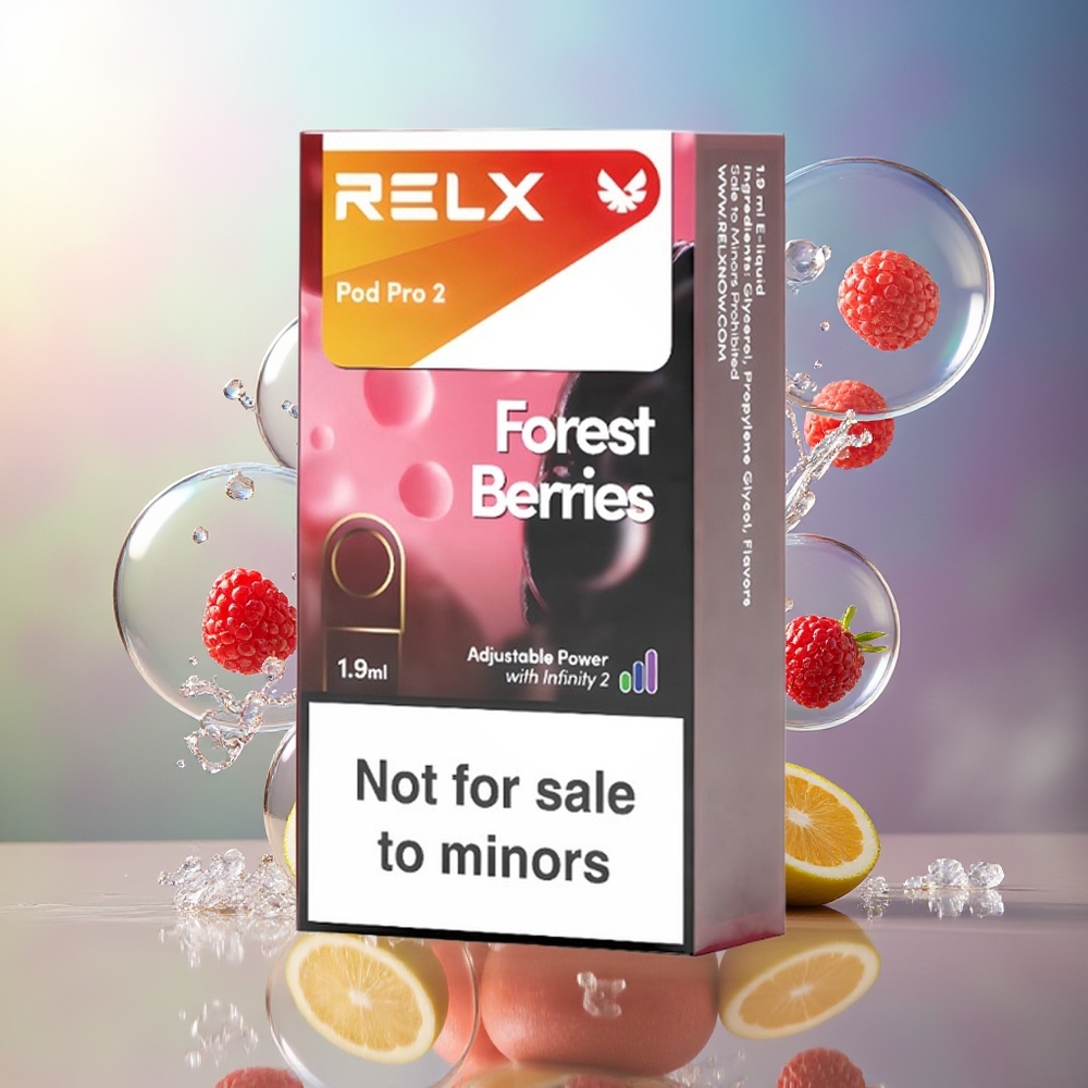 RELX Pod Pro 2 Skovbær Engros Danmark 1.9ml 3 Spændingsjusteringer