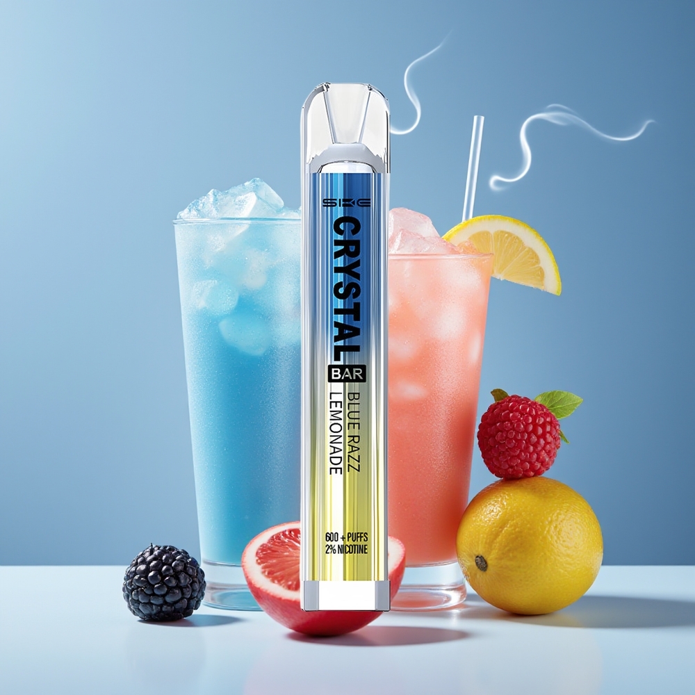 SKE Crystal Bar 600 Blå Hindbær Lemonade 2.0ml Engros Danmark