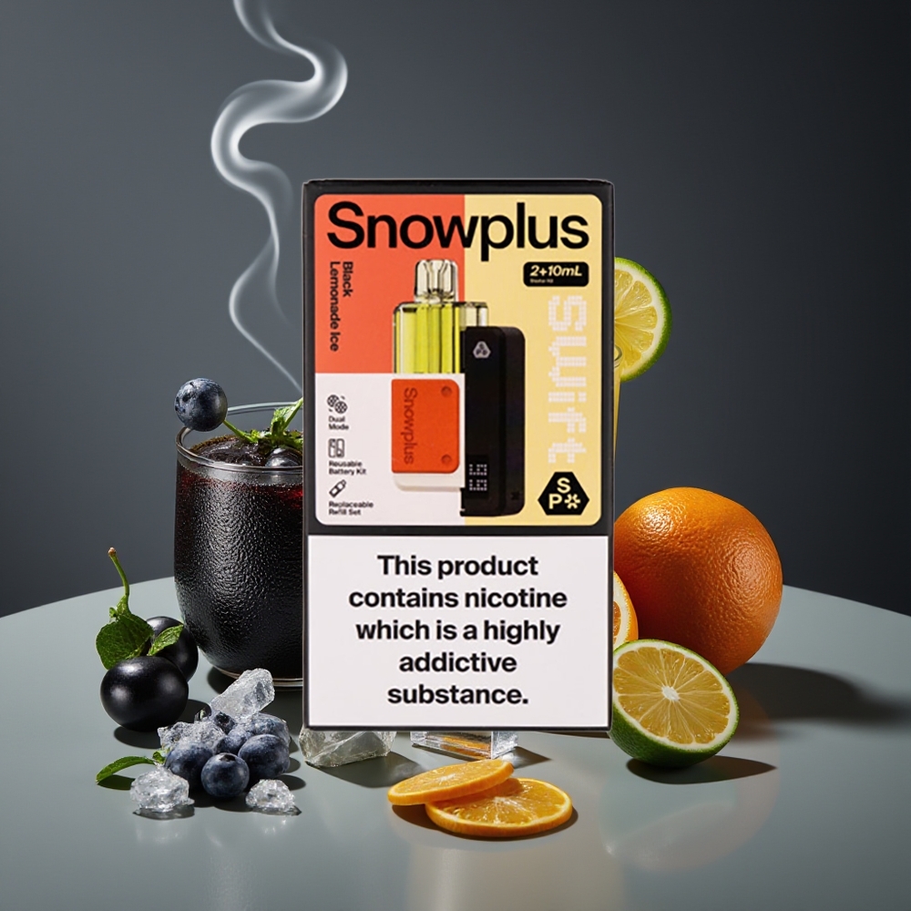 Snowplus Swift 5000 Puffs Dual Mesh Sort Citron Is Engros Danmark