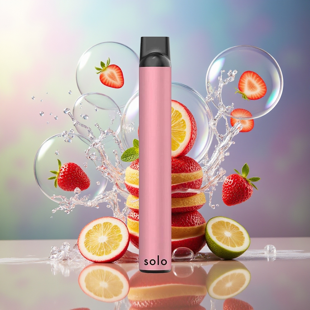 Solo 1000 Puffs 550mAh Engros Danmark Jordbær Mynte