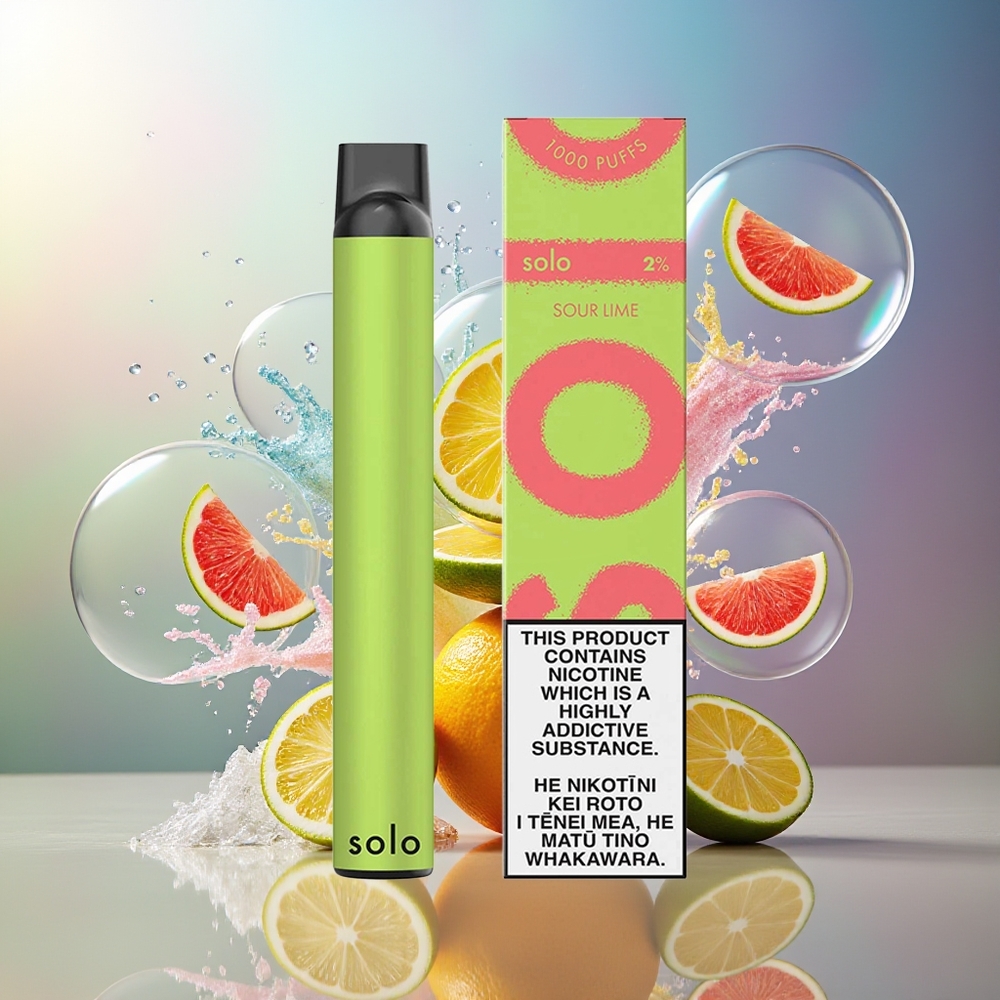 Solo 1000 Puffs Engros Danmark 550mAh Bærbar E-damp Sur Lime