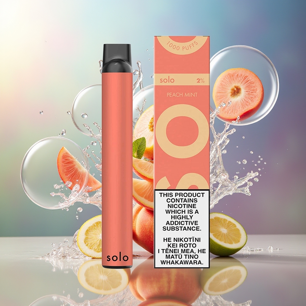 Solo 1000 Puffs Engros Danmark Fersken Mynte Mesh 550mAh