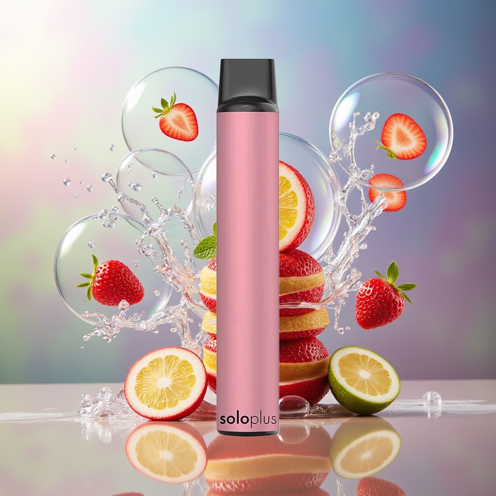Solo Plus 2800 Puffs Engros Danmark Engangs Vape Jordbær Mynte 6.5ml