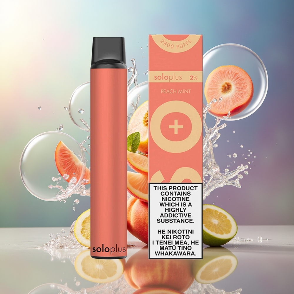 Solo Plus 2800 Pust Engros Danmark Fersken Mynte 6.5ml